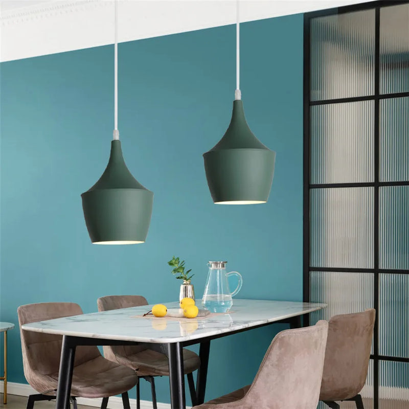 Afralia™ Nordic Macaron Aluminum Ceiling Pendant Light for Modern Decor