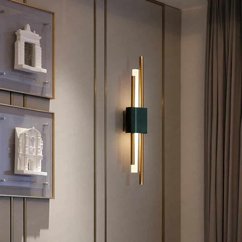 Afralia™ Nordic LED Marble Wall Lamps - Creative Living Room Sconce Light Fixtures