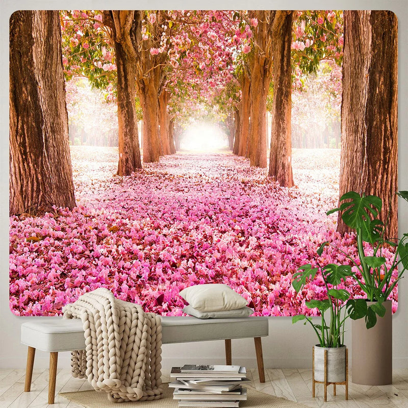 Afralia™ Forest Print Large Tapestry Boho Wall Hanging Bedroom Decor