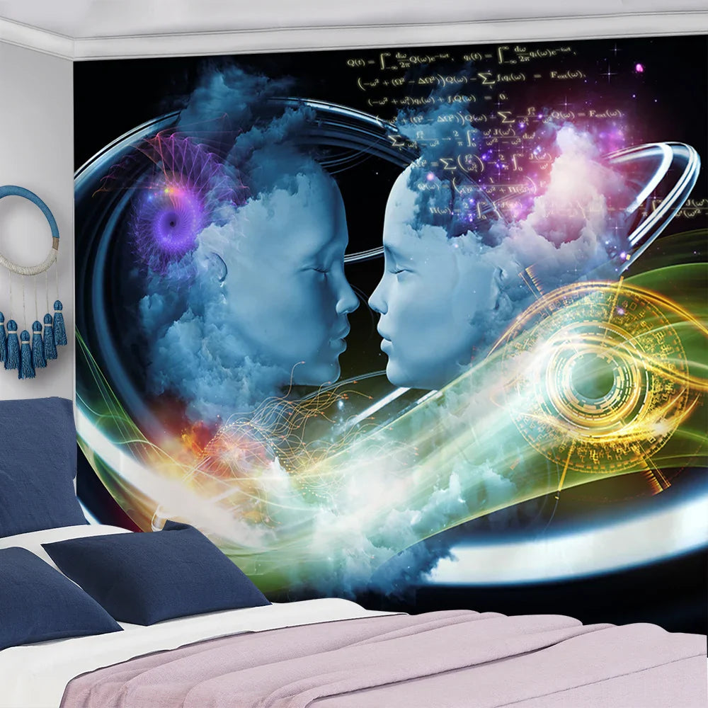 Afralia™ Psychedelic Mandala Tapestry for Dormitory, Living Room, Bedroom Wall Decor