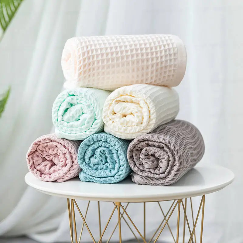 Afralia™ Cotton Waffle Bath Towel - 70*140, Unisex