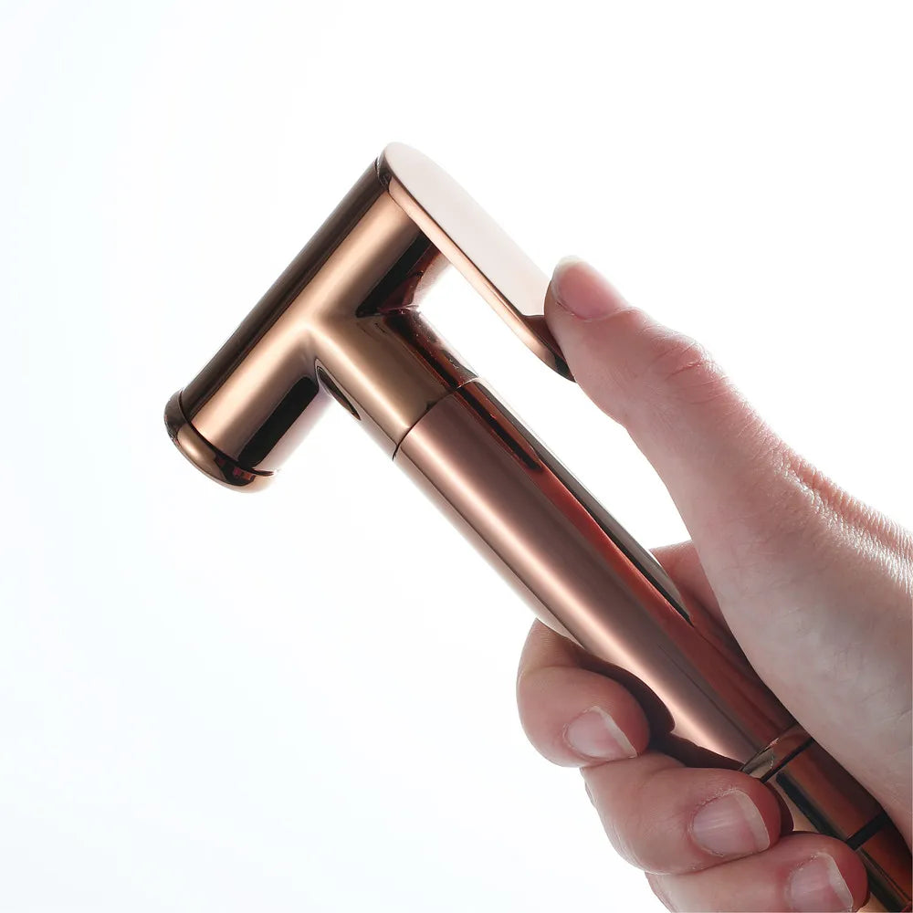 Afralia™ Brushed Gold Bidet Sprayer Kit with Copper Valve Set and Shattaf Shower Head