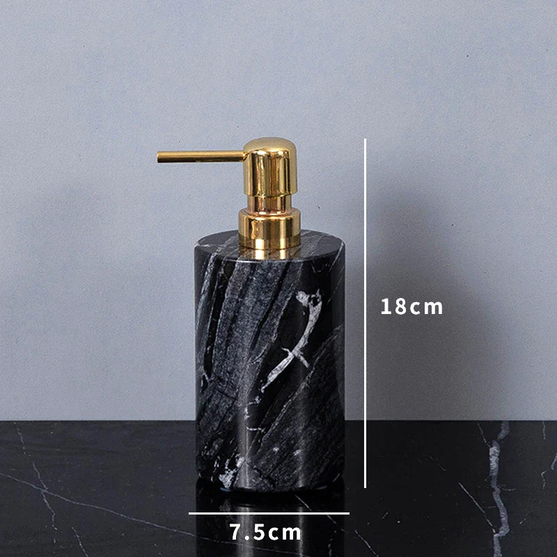 Afralia™ Ancient Wood Grain Marble Bathroom Set with Luxury Accessories