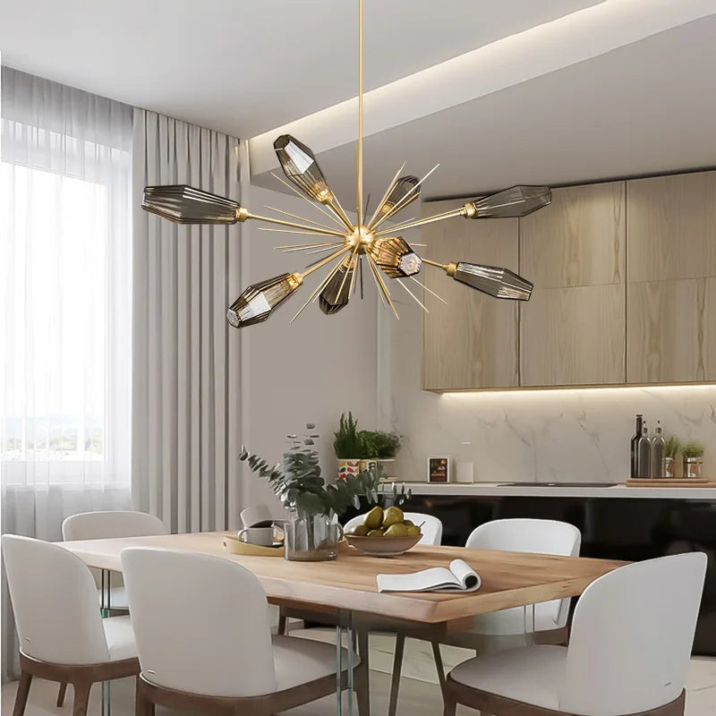 Afralia™ Glass Art Chandelier for Living Room, Bedroom, Study - Modern Minimalist Design