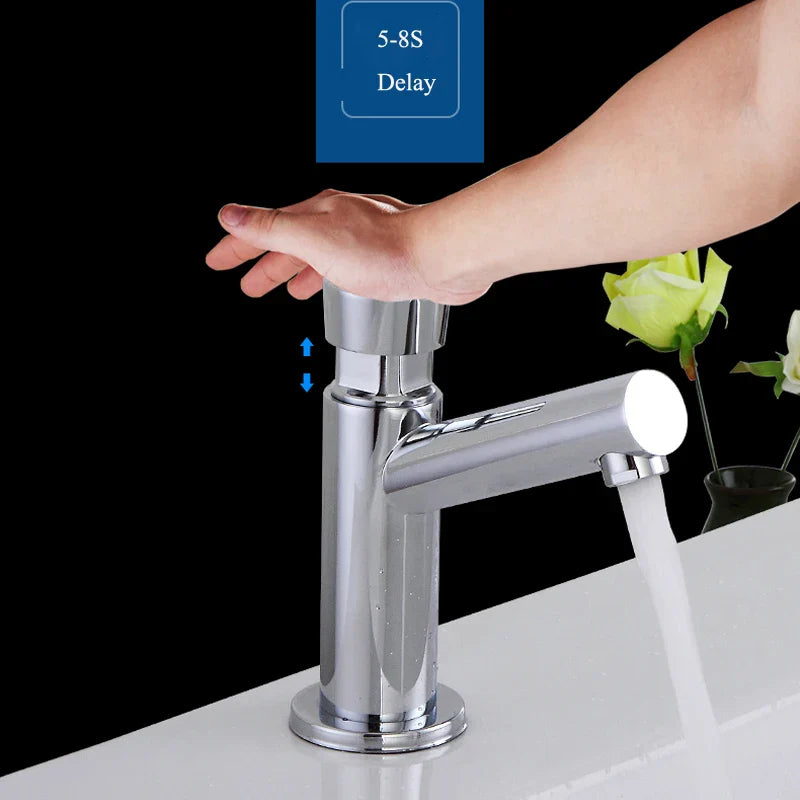 Afralia™ Self Closing Basin Faucet, Time Delay Auto Touch Tap for Water Saving