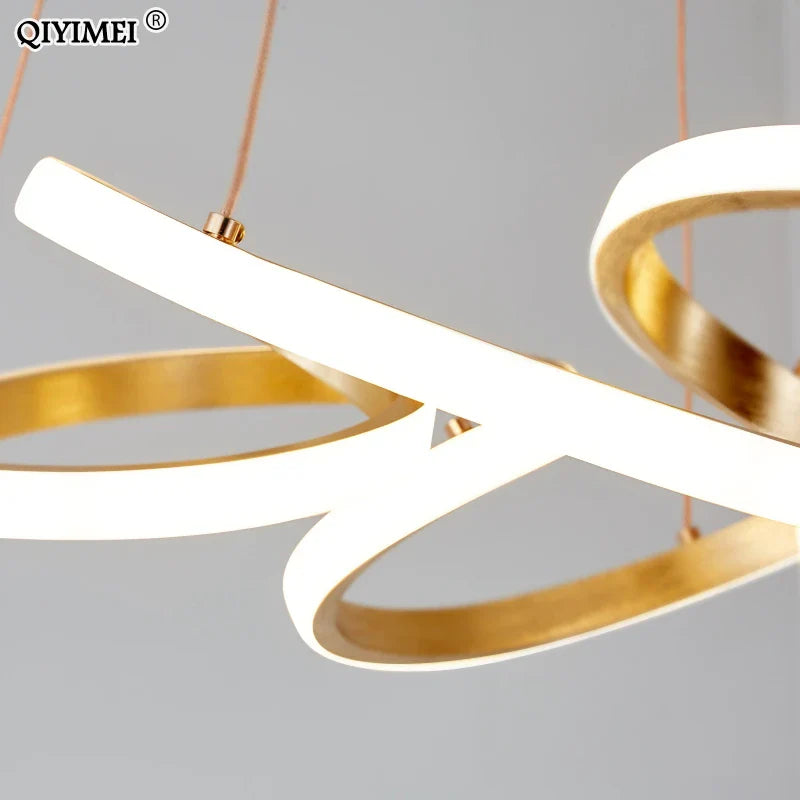 Afralia™ Gold Plated LED Pendant Lights for Dining Kitchen Bedroom Study Room Lighting