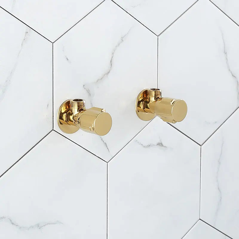 Afralia™ Brass Triangle Valve Gold Corner Bathroom Tap Water Control 1/2*1/2 Angle valves
