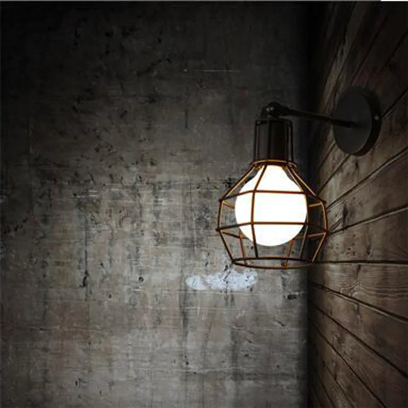 Afralia™ Industrial Metal Wheel Wall Sconce - Vintage Loft Bedside Light Fixture