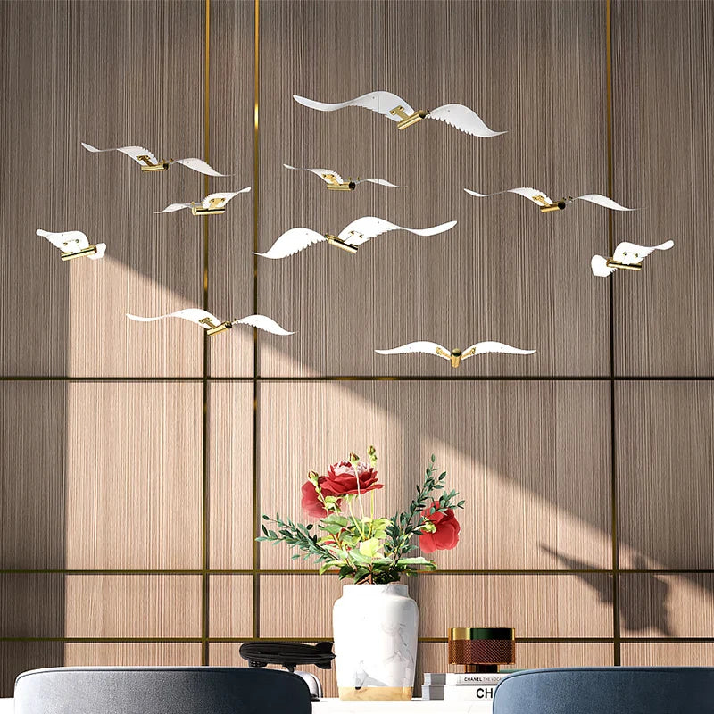 Afralia™ Seagull Sky Pendant - Metal Bird Wall Hanging Home Decoration