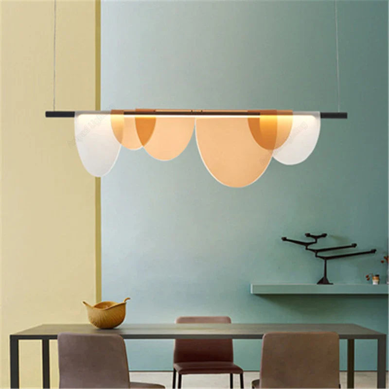 Afralia™ Modern Semi-Circle Chandelier Ceiling Pendant Light Fixture for Living & Dining Room