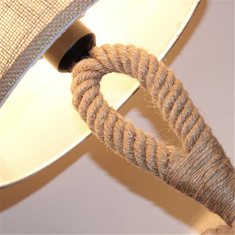 Afralia™ Vintage Hemp Rope Table Lamps: Pastoral Style Home Décor, Bedroom & Living Room Lighting