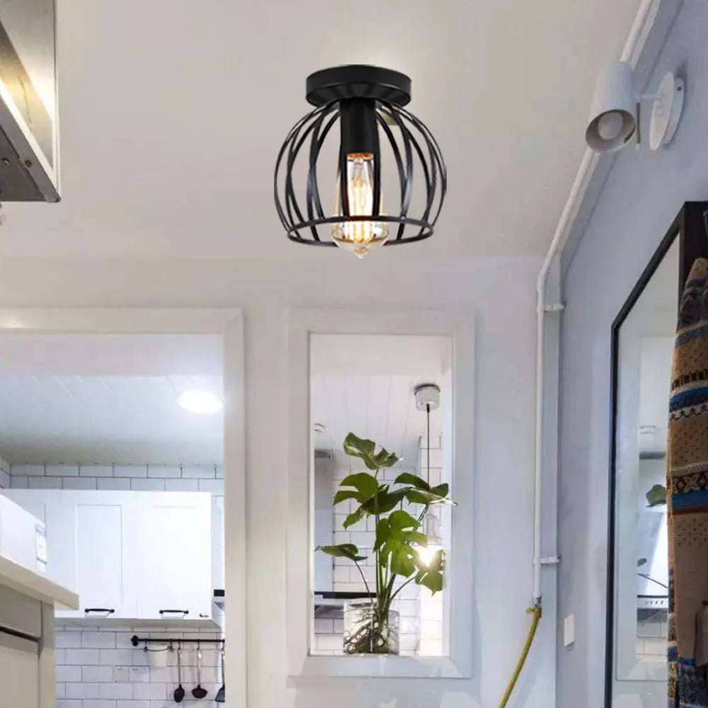 Afralia™ Minimal Nordic Iron E27 Ceiling Light: Modern Luminaria for Kitchen & Living Room