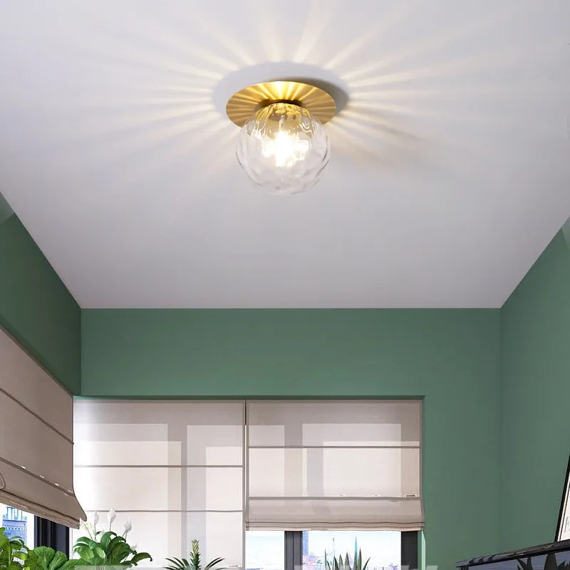 Afralia™ Glass Ball Ceiling Lamp: Nordic Minimalist Round Hallway Light with Modern Design