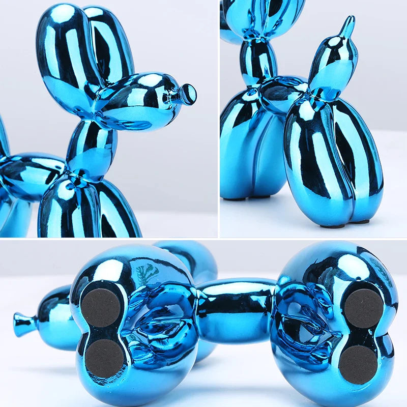 Afralia™ Shiny Balloon Dog Resin Sculpture for Home Decor and Lucky Gifts