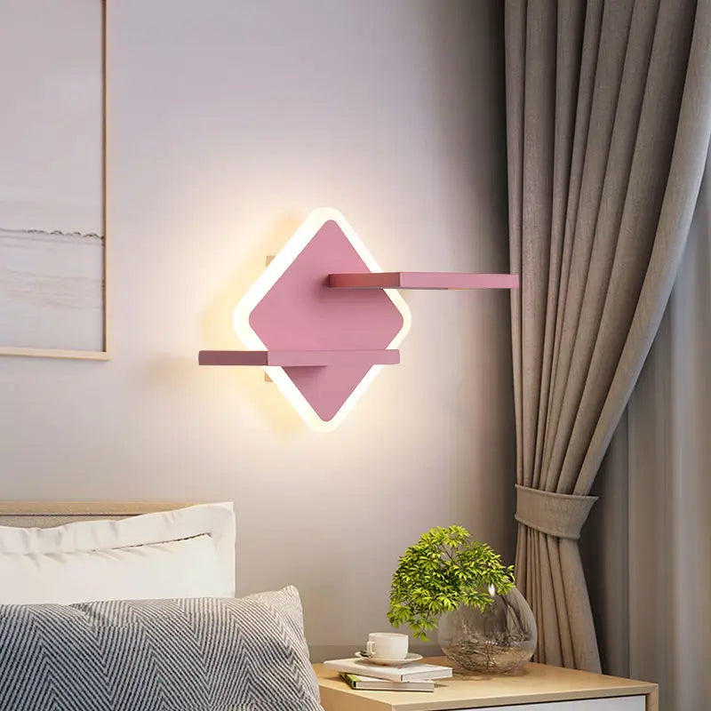 Afralia™ Nordic Loft Bed Desk & Shelf Sconces Modern Double Wall Light Square LED Lamp