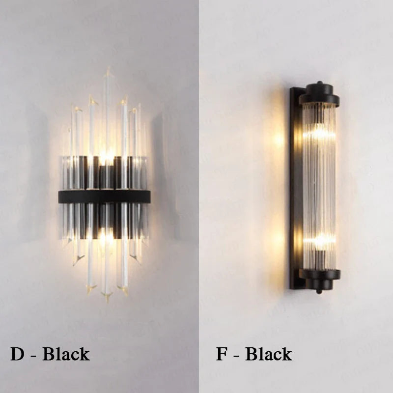 Afralia™ Nordic Crystal Wall Lamp for Living Room Bedroom Decor