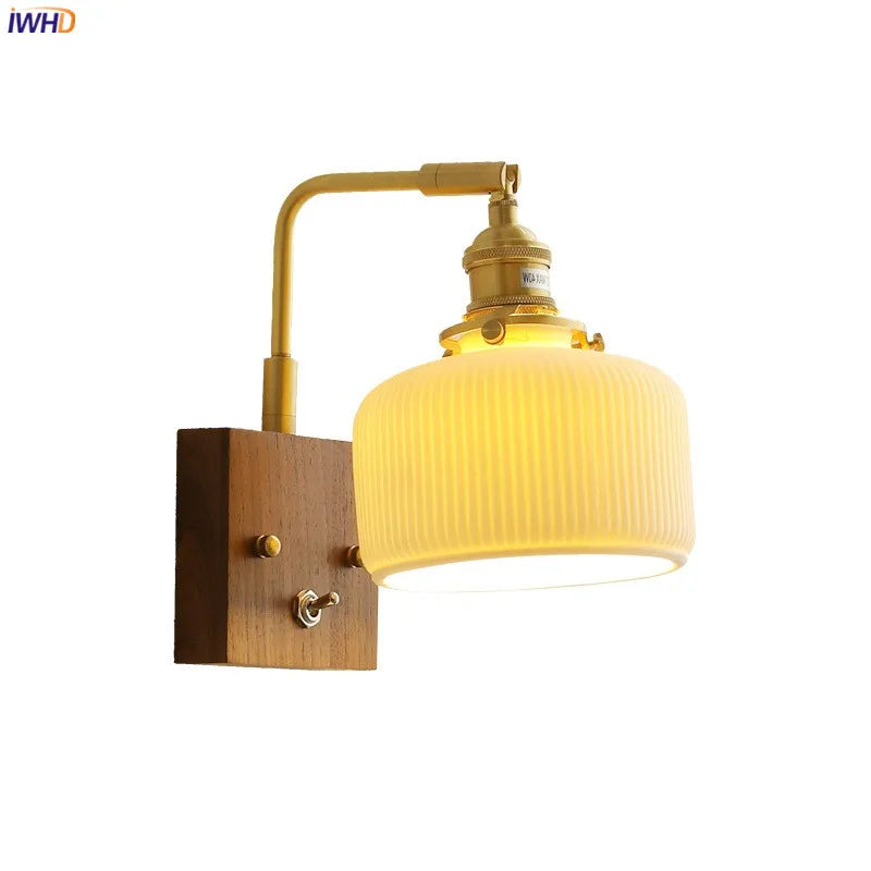 Afralia™ Nordic Copper Ceramic Wall Sconce LED Luminaria for Bedroom Living Room Mirror