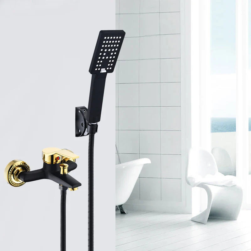Afralia™ Rain Shower Set Mixer Tap with Hand Shower Wall Mount Bathtub Faucet