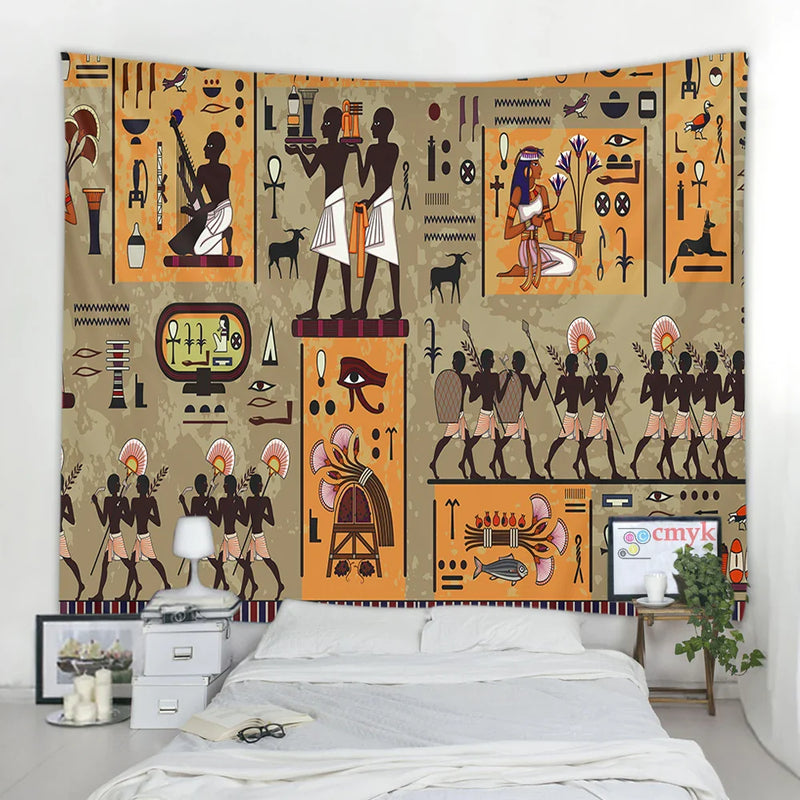 Afralia™ Egyptian Egypt Tapestry Wall Hanging Home Decor Throw Bedspread Art Home Decor