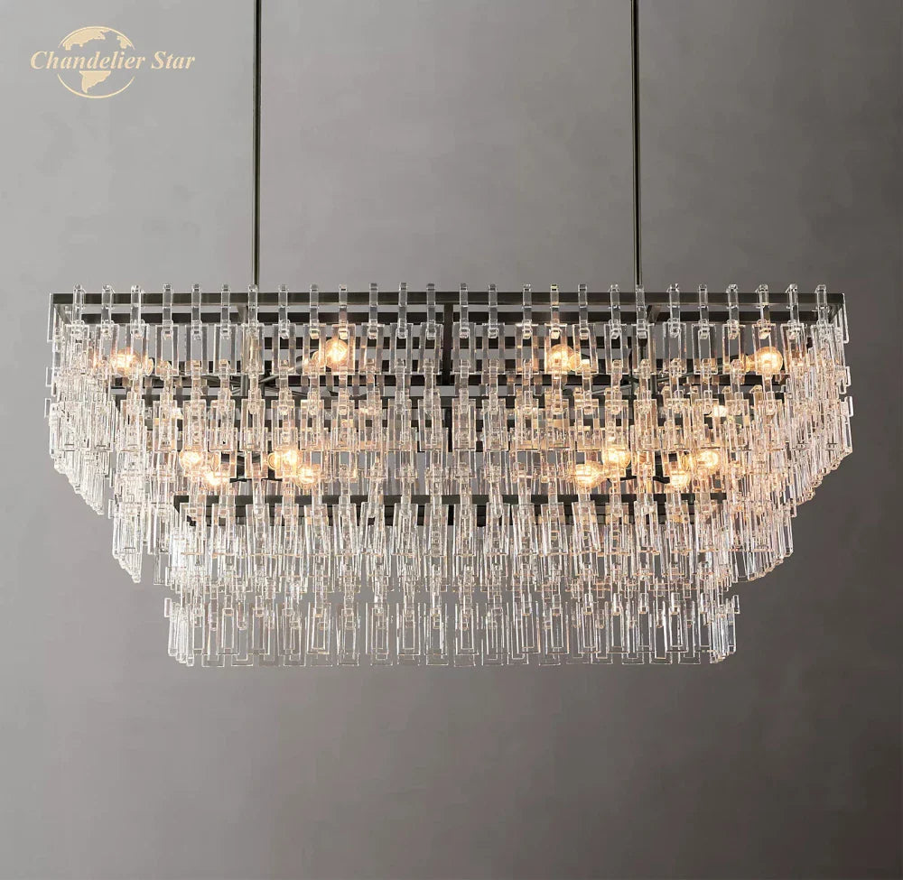 Afralia™ Marignan Crystal Chandelier Tiered Pendant Light for Living Room Dining Luxury