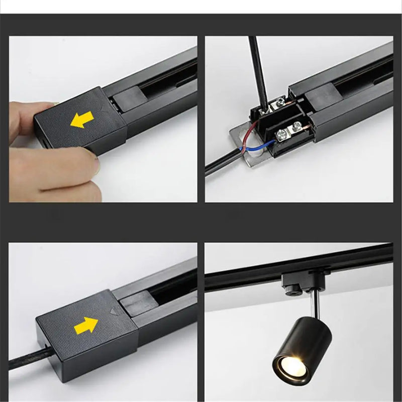 Afralia™ Track Light Rail Connector 2-Wire Universal Jointer for L T Lamp