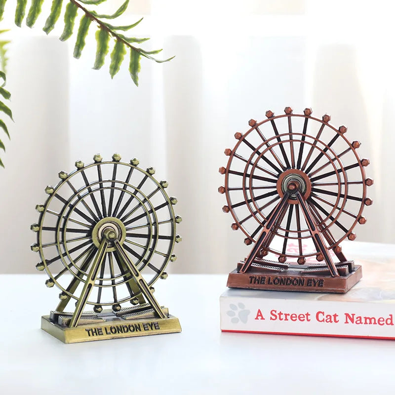 Afralia™ Nordic Ferris Wheel Metal Ornaments for Home & Office Decor