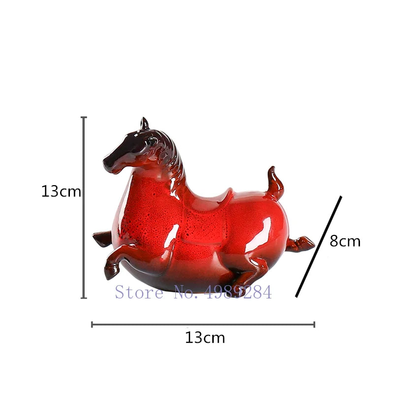 Afralia™ Ceramic Horse Statue Home Decor Ornament