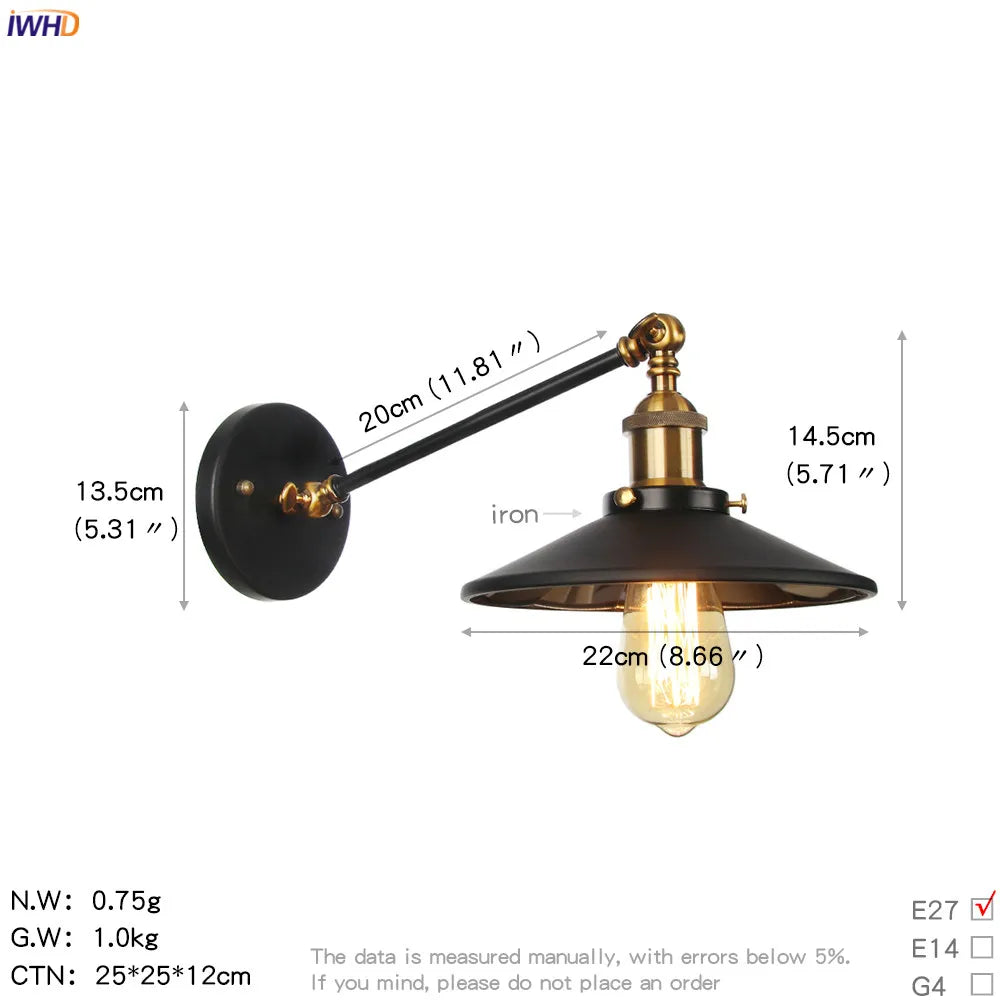 Afralia™ Retro Wall Sconce Light Up Down Loft Industrial Vintage Lamp