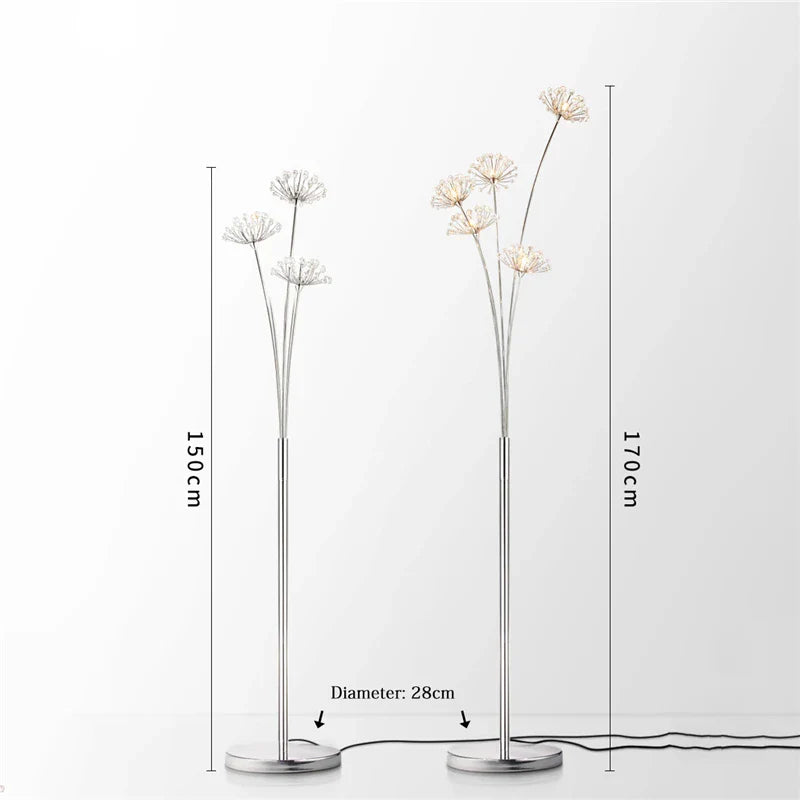 Afralia™ Nordic Dandelion LED Crystal Floor Lamp for Stylish Home Lighting