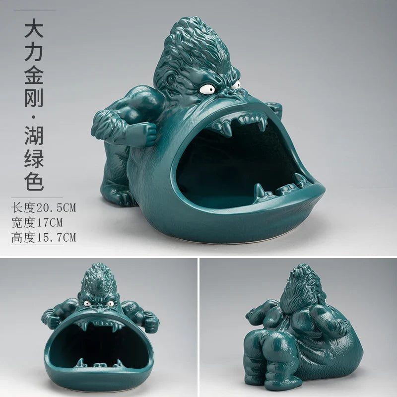 Afralia™ Gorilla Ceramic Ashtray: Cartoon Animal Decor & Gift