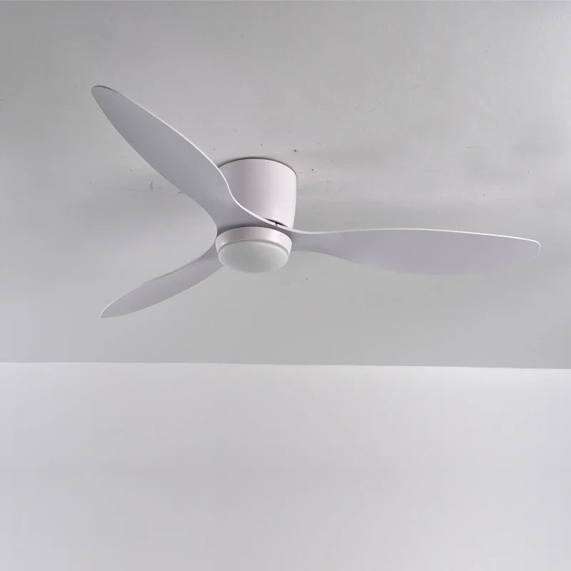 Afralia™ White Ceiling Fan with LED Light and Remote Control