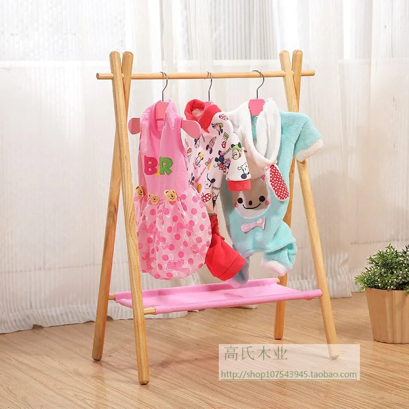 Afralia™ Pet Clothes Organizer & Storage Rack Wood Shelf for Home Living Room