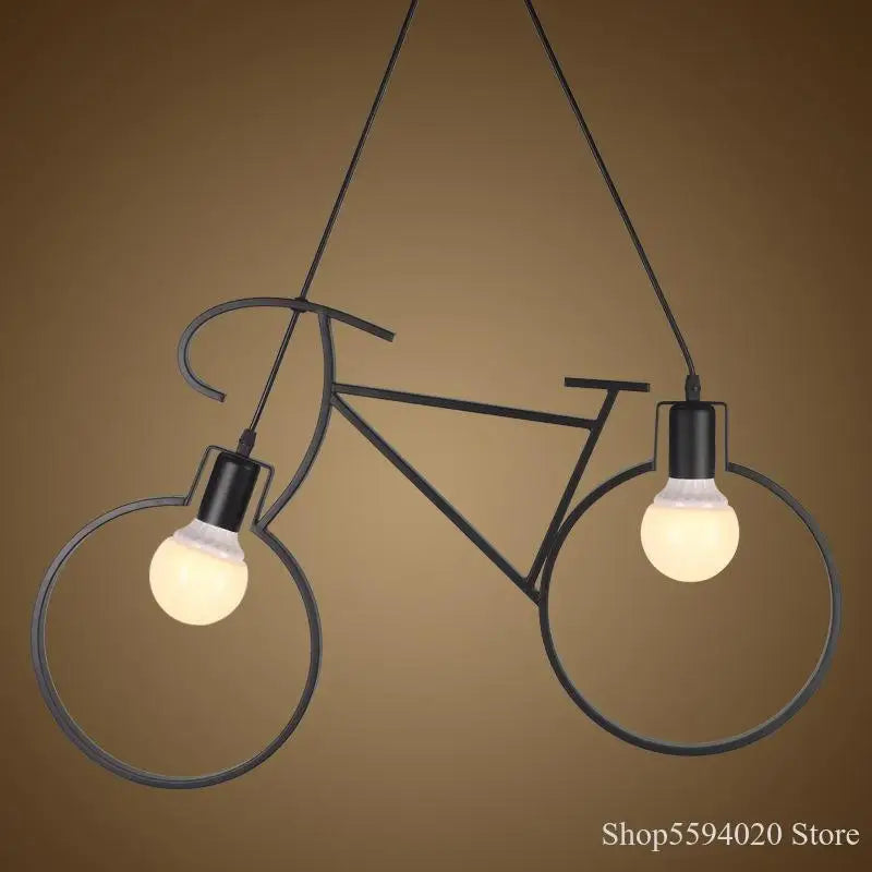 Afralia™ Iron Bike Chandelier Pendant Lamp for Restaurant, Bar & Home Lighting