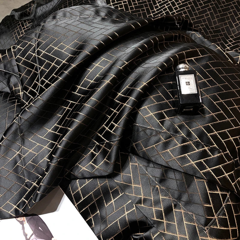 Afralia™ Black Gold Jacquard Egyptian Cotton Bedding Set - 4Pcs