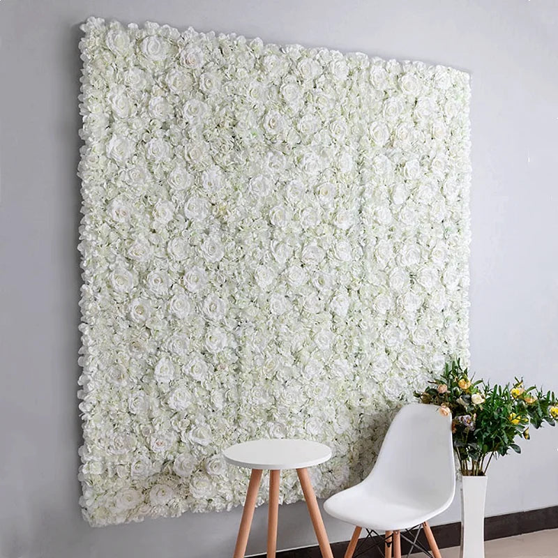 Afralia™ Rose Silk Simulation Flower Wall Background for Wedding Party and Christmas Decor