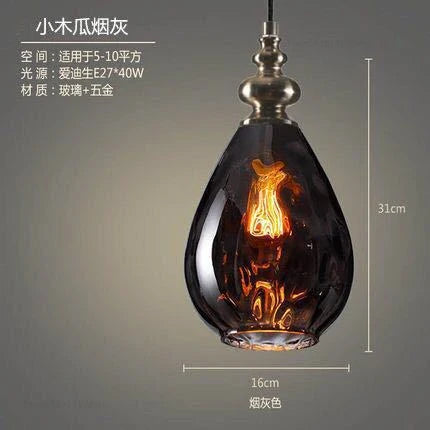 Afralia™ Nordic Water Grain Glass Pendant Lights for Living Room, Kitchen, Restaurant, Bar - Retro Simple Hanging Lamps