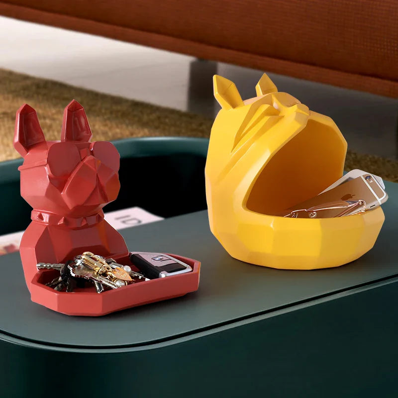 Afralia™ Modern Dog Cat Figurine Storage Box for Home Office Decor