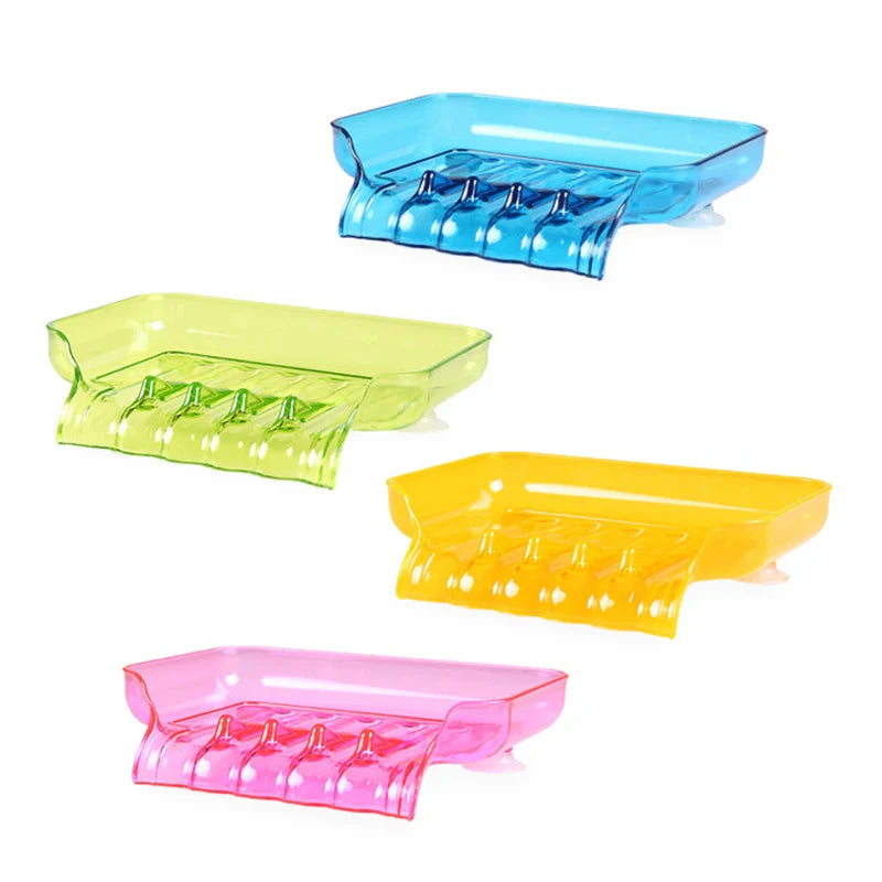 Afralia™ Waterfall Plastic Soap Dish Drain Soap Holder Shower Sponge Kitchen Sink Holder