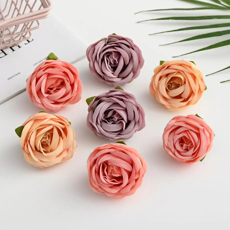 Afralia™ Silk Tea Rose Buds Head Wedding Home Decor DIY Gifts Bouquet