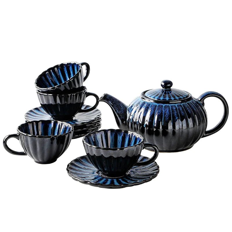 Afralia™ Ceramic Tea Set - European Style High Temperature Resistant Tea/Coffee Set