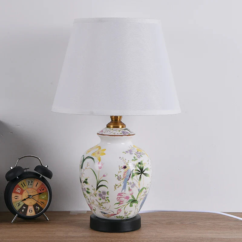 Afralia™ 30cm White Fabric Lampshade for E27 Ceramic Desk Bedside Floor Table Lamps