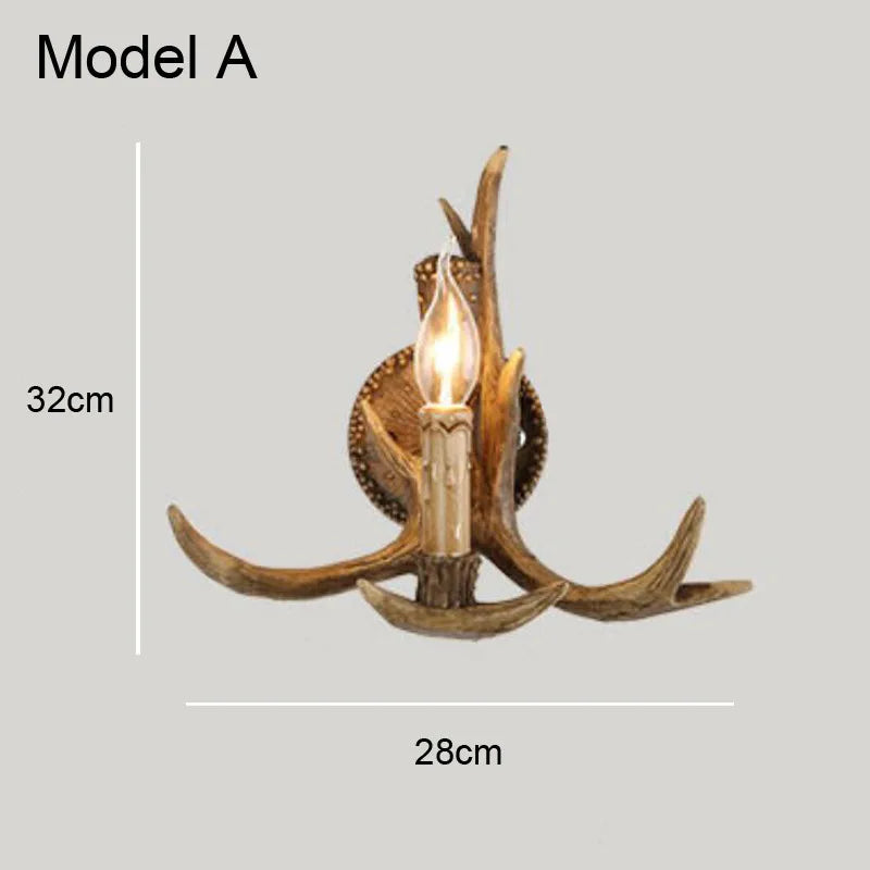 Afralia™ Deer Horn Resin Wall Lamp with Warm White LED Light