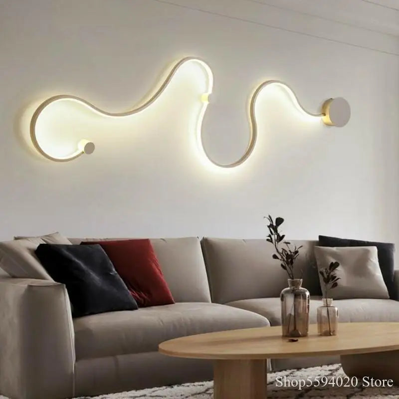 Afralia™ Snakelike LED Wall Lamp for Living Room Bedroom Home Decor