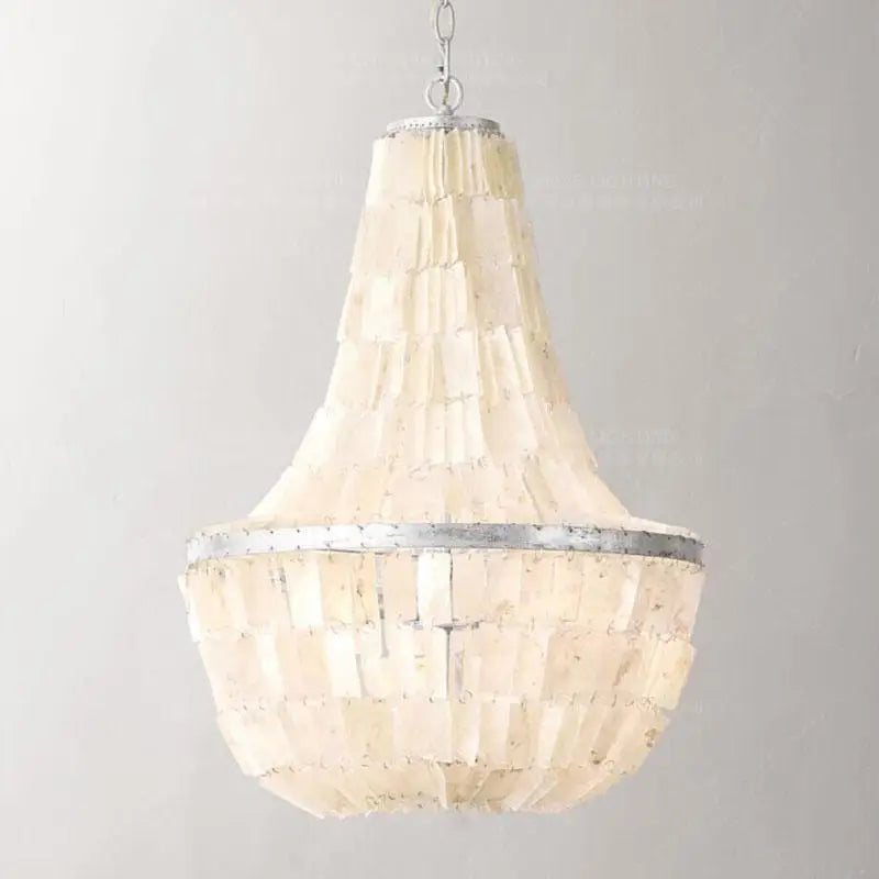 Afralia™ Modern Silver Shell Chandelier for Kitchen Bedroom Living Room French Style