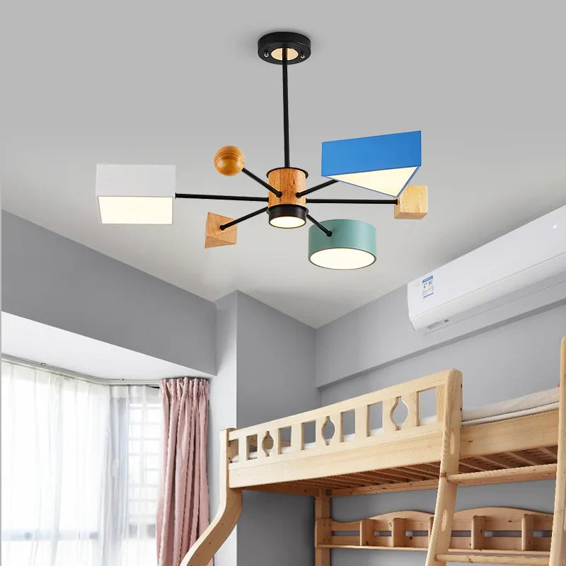 Afralia™ Nordic Wood Chandelier: Modern Light Fixture for Bedroom, Dining, Living Room