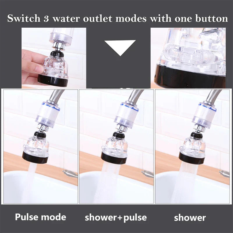 Afralia™ 3 Modes Faucet Aerator High Pressure Filter Sprayer Nozzle Rotate Diffuser Aerator