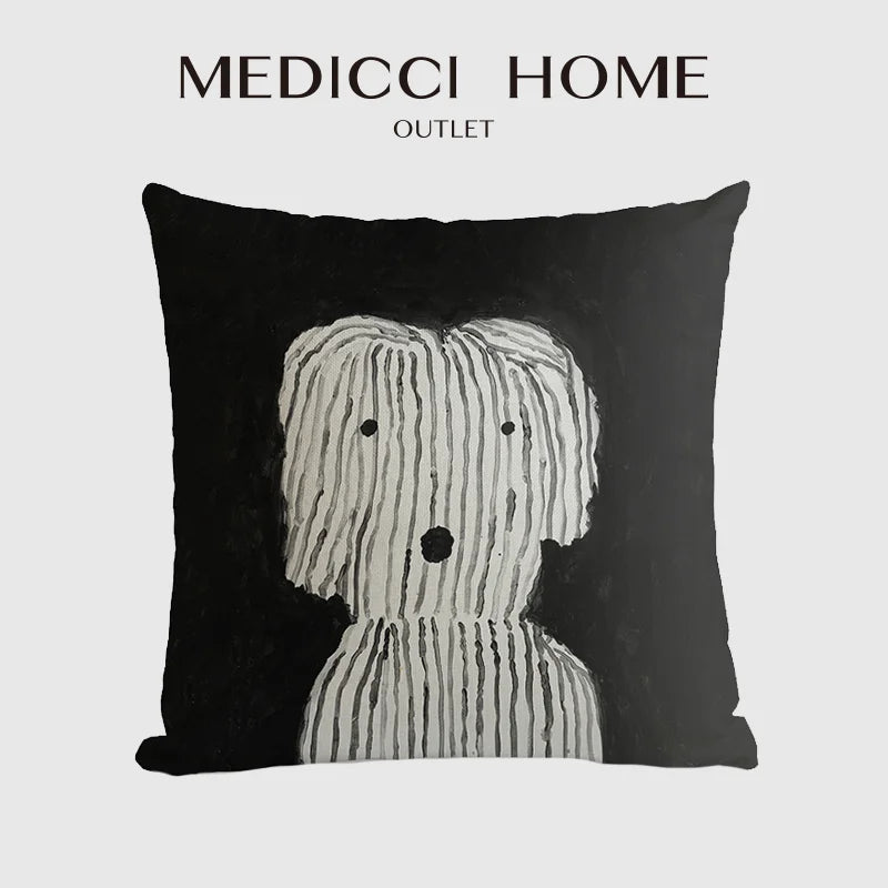 Afralia™ Cute Dog Printed Designer Throw Pillow Cover for Living Room Sofa Decor