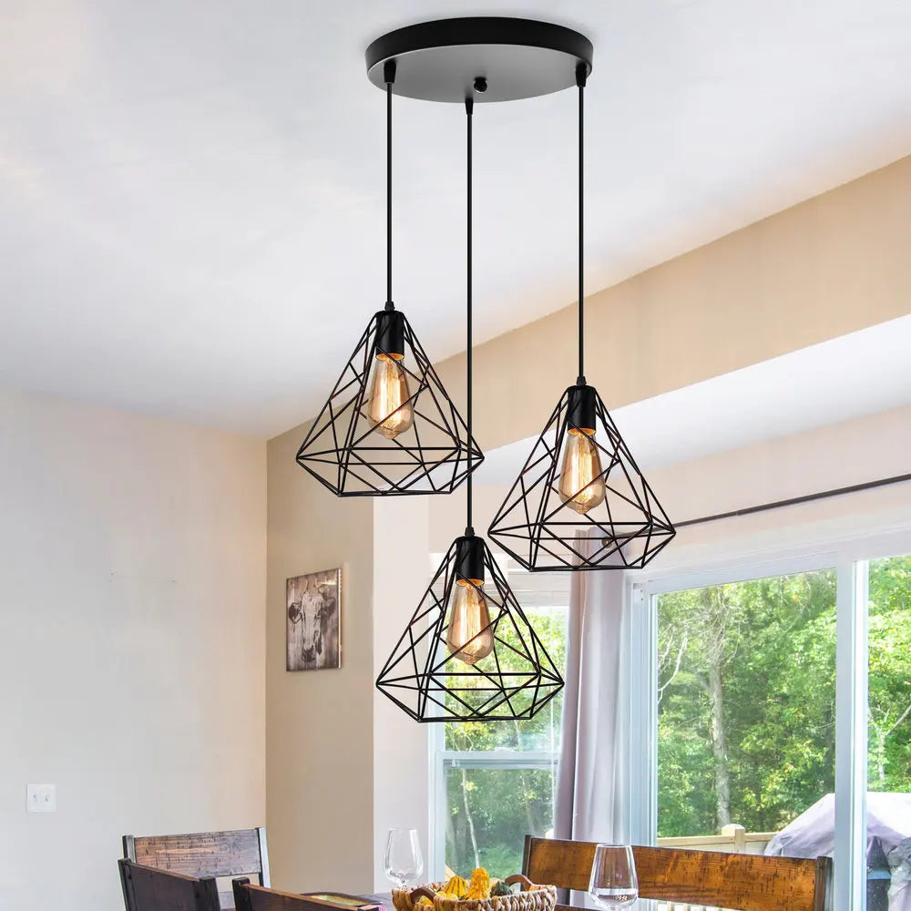 Afralia™ Modern Black LED Pendant Chandelier for Kitchen & Living Room Lighting