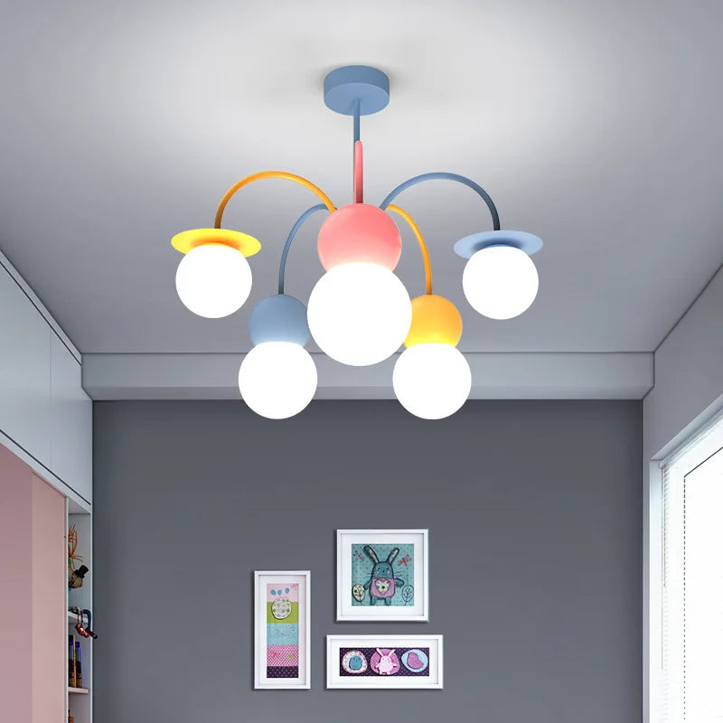 Afralia™ Cute Cartoon LED Chandelier Light for Kids Bedroom and Nursery