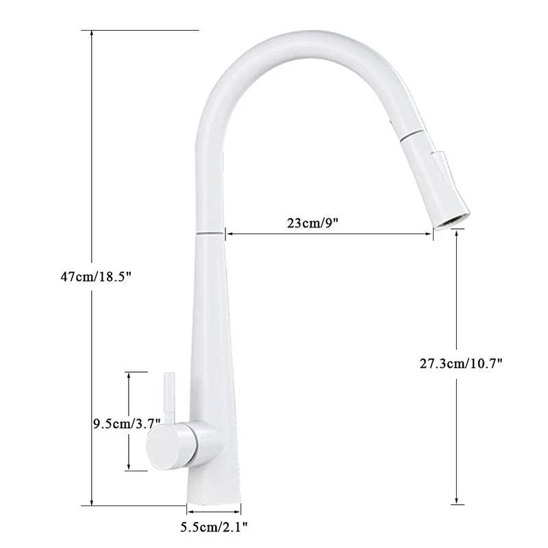 Afralia™ White Touch Sense Kitchen Faucet with Smart Sensor and Pull Out Spray